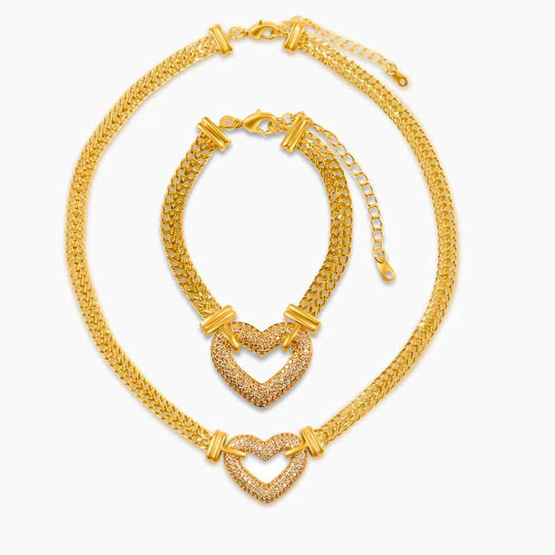 Bianca Frosted Heart Mesh Set – FIORENE