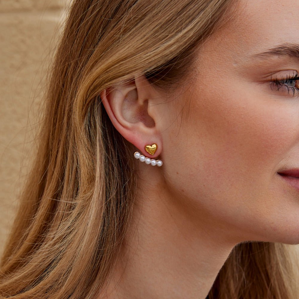 Heart & Pearl Ear Jackets – FIORENE