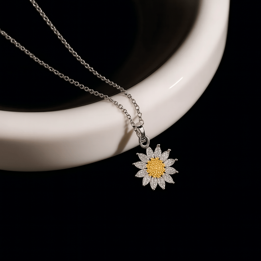 Sunflower Crystal Necklace & Sunflower Box – FIORENE