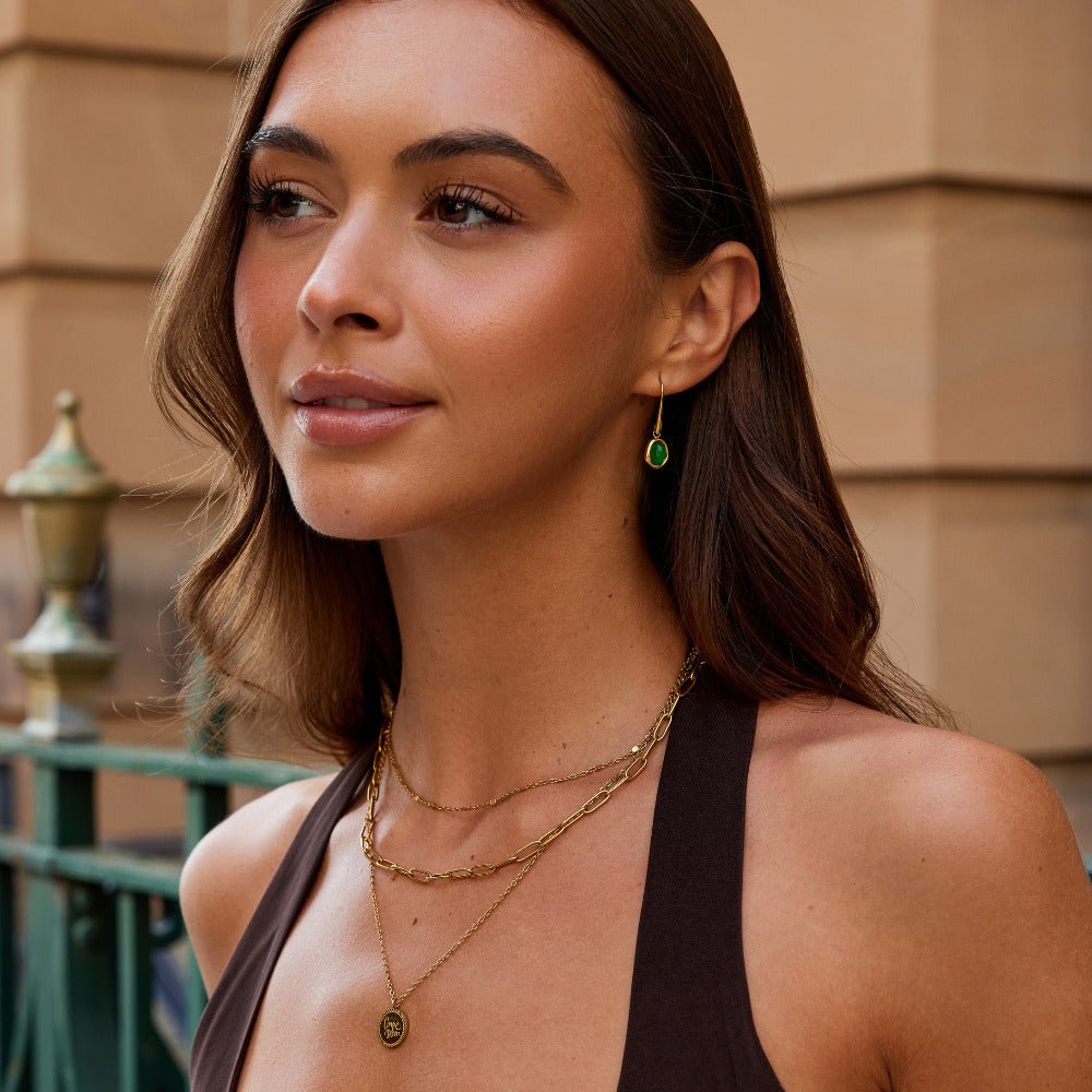 Emerald Organic Drop Earring – FIORENE