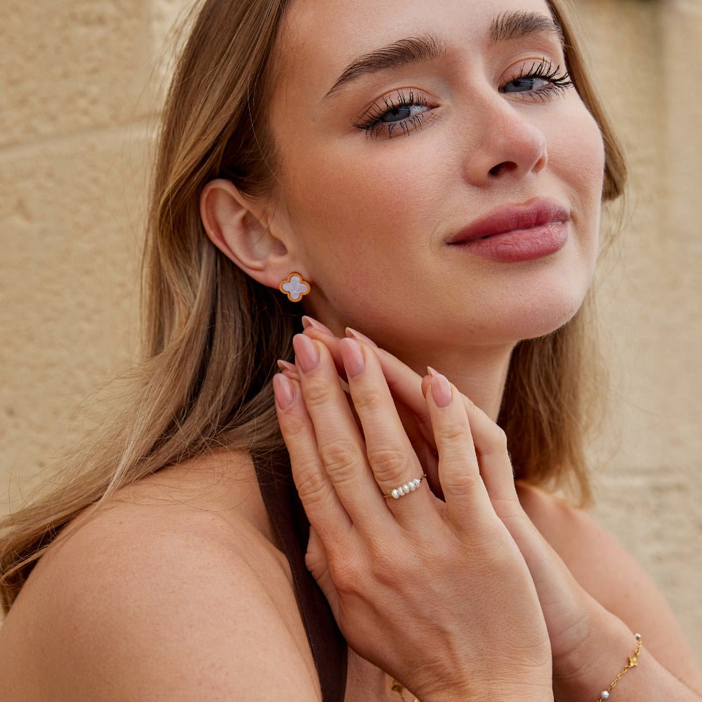 Celestial Golden Clover Earrings – FIORENE