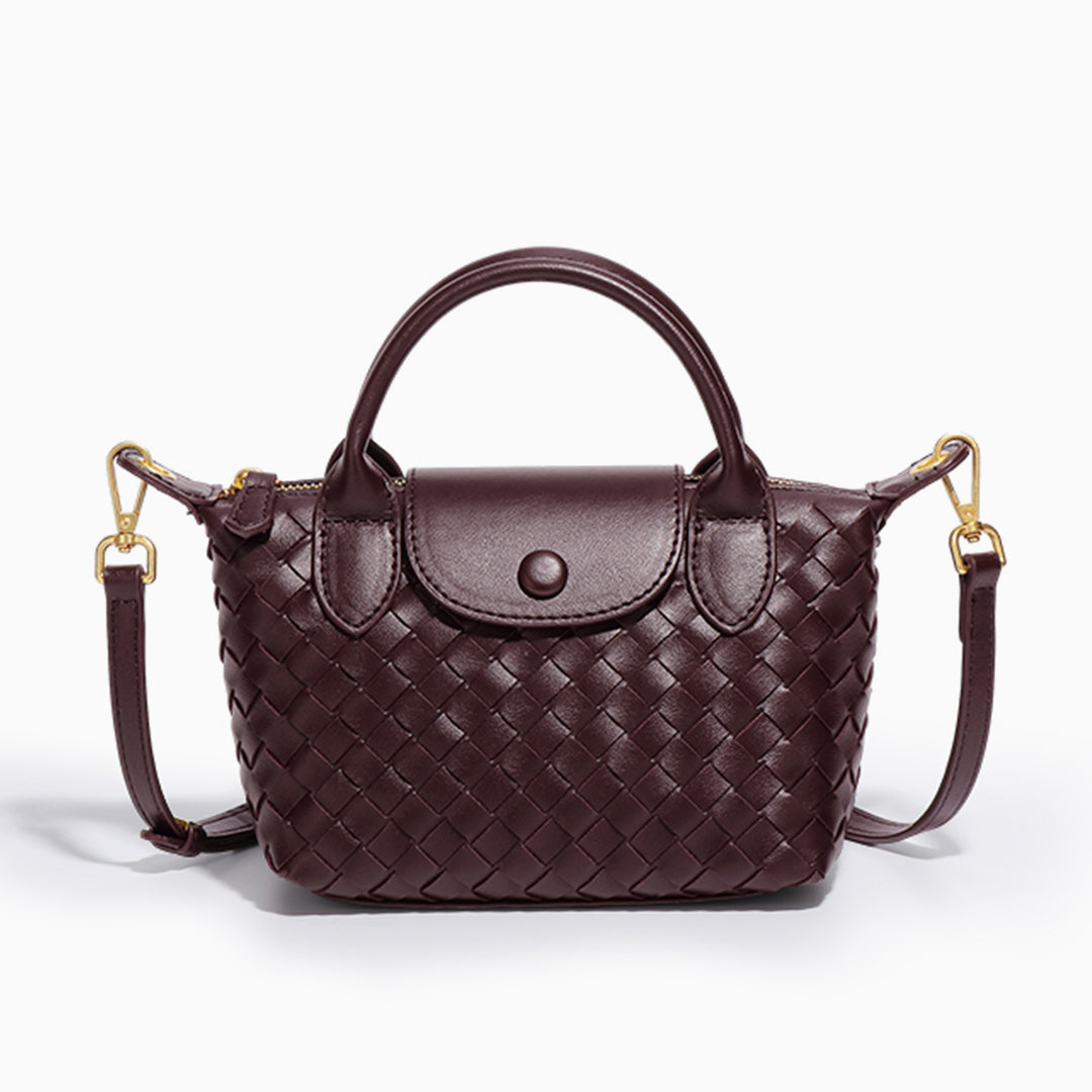 Merlot Woven Shoulder Bag – FIORENE