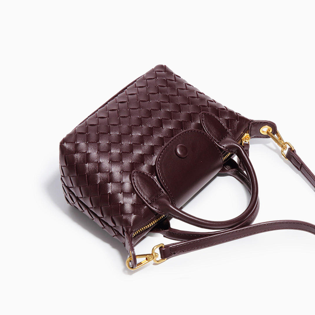 Merlot Woven Shoulder Bag – FIORENE