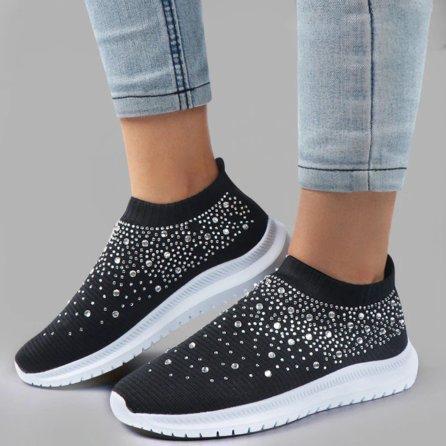 Rhinestone Slip-On Sneakers