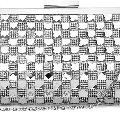 Silver Mosaic Radiance Clutch – FIORENE