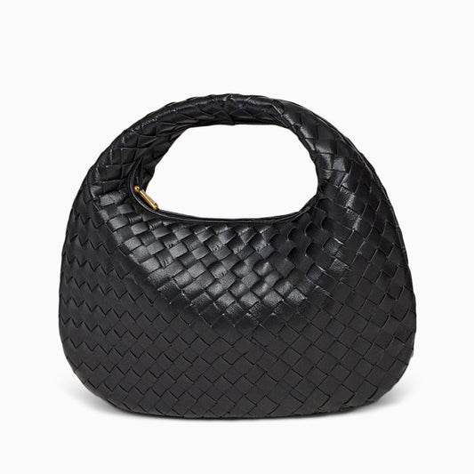 Noir Eclipse Woven Handbag – FIORENE
