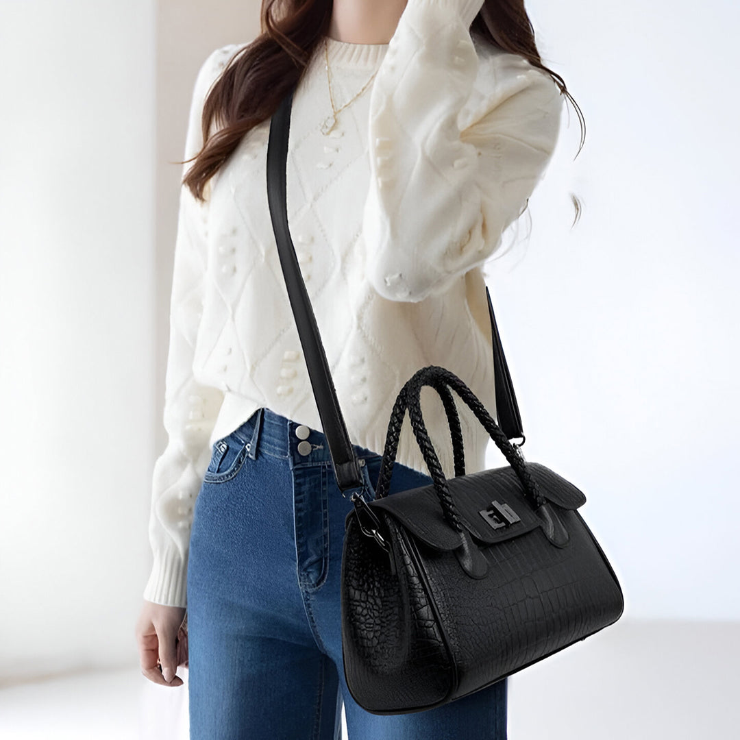 Merlot Woven Shoulder Bag – FIORENE