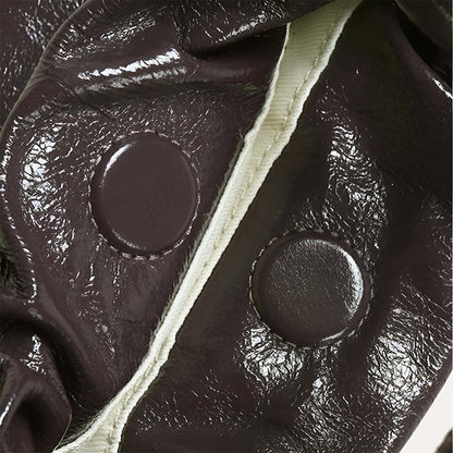 Glossy Cocoa Gathered Bag – FIORENE