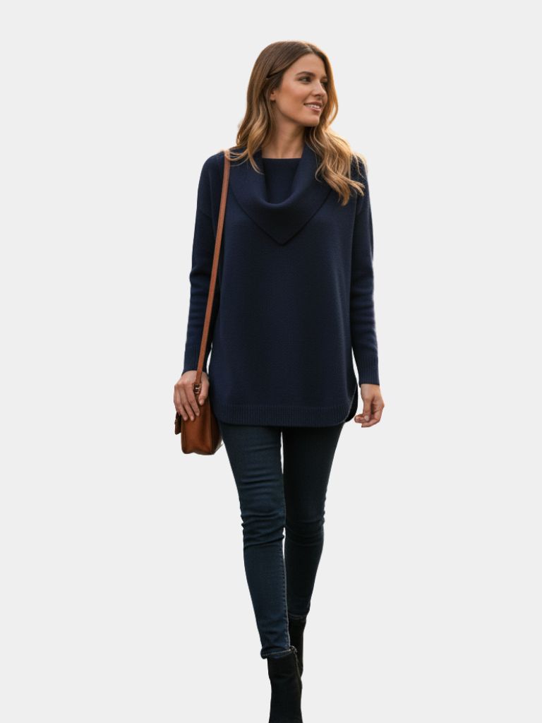 Elegant Retro Triangle Neck Pullover  – FIORENE