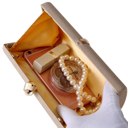 Champagne Satin Ribbon Clutch – FIORENE