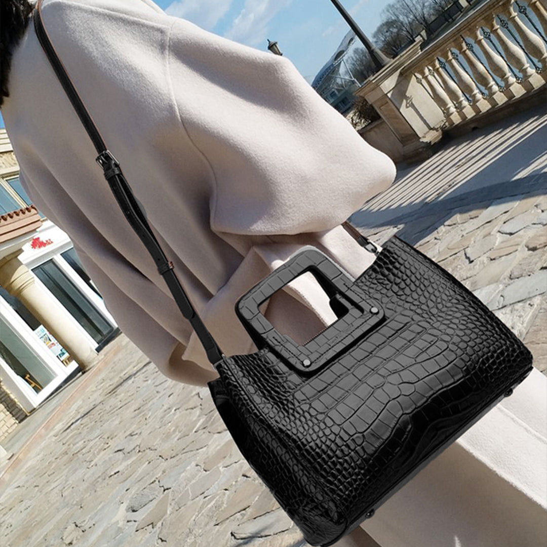 Crocodile Square Handle Tote Bag – FIORENE