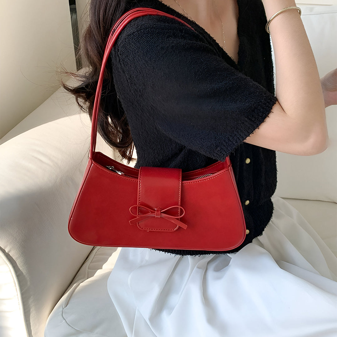 Scarlet Bow Charm Handbag - FIORENE