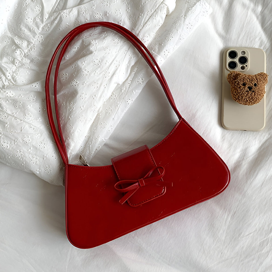 Scarlet Bow Charm Handbag - FIORENE