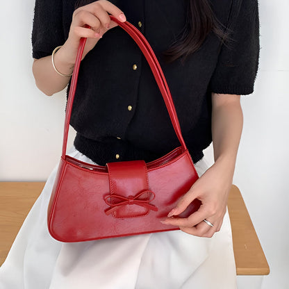 Scarlet Bow Charm Handbag - FIORENE
