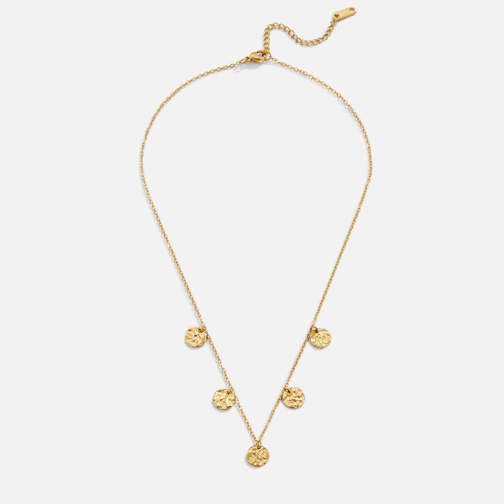 Radiant Textured Disc Necklace – FIORENE