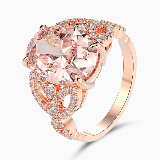 Rosabella Oval Halo Ring – FIORENE