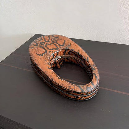Snake Print Sculpted Handbag - FIORENE