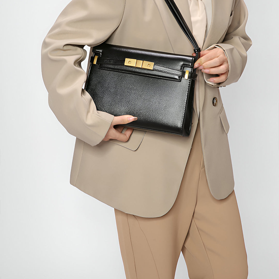 Midnight Gold Lock Crossbody – FIORENE