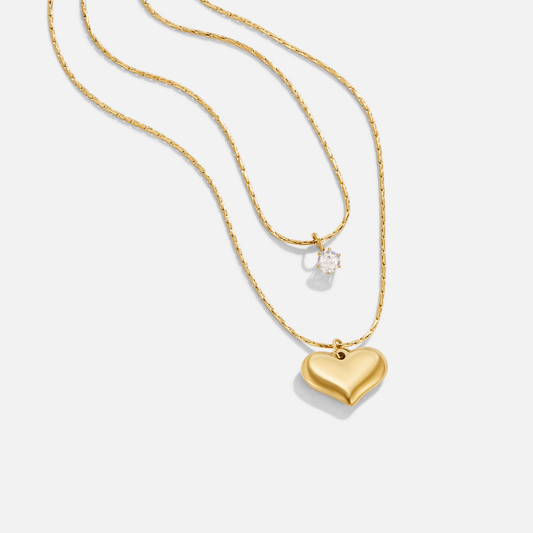Layered Heart Necklace – FIORENE