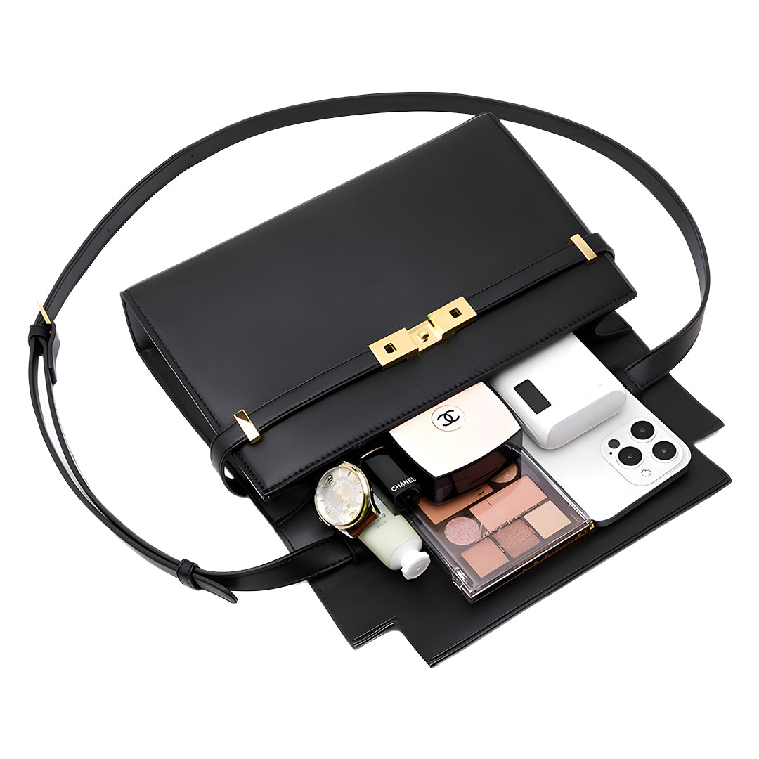 Midnight Gold Lock Crossbody – FIORENE