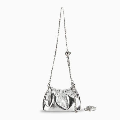 Silver Gleam Chain Clutch – FIORENE