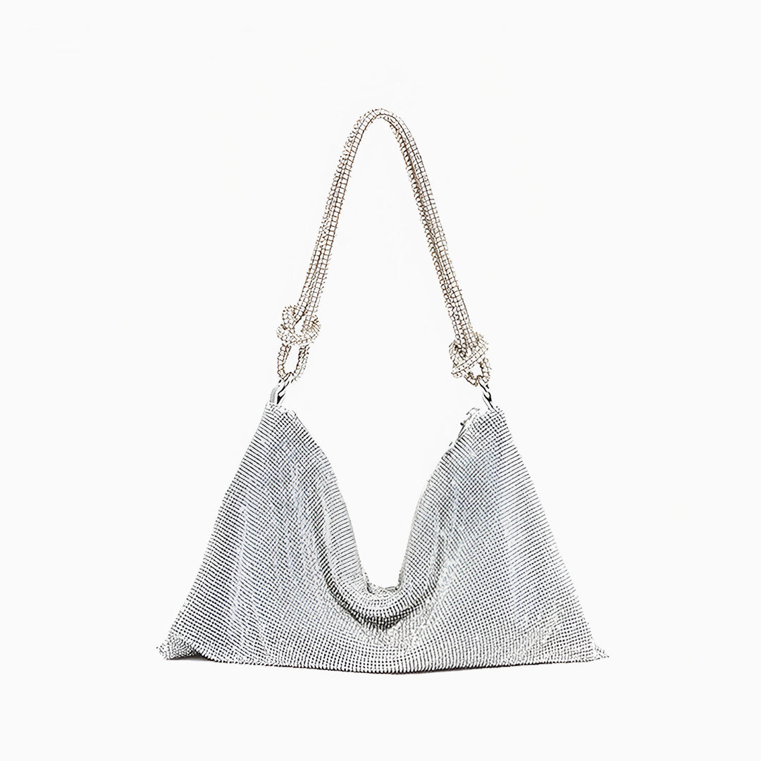 Silver Sparkle Shoulder Bag - FIORENE