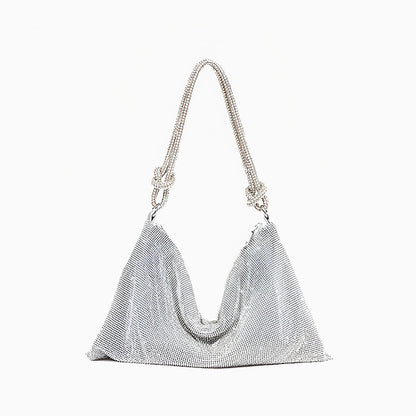 Silver Sparkle Shoulder Bag - FIORENE