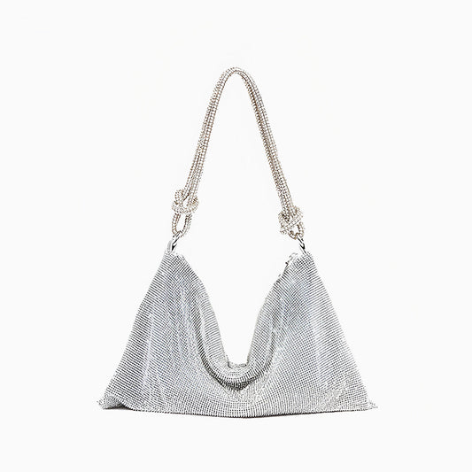 Silver Sparkle Shoulder Bag - FIORENE