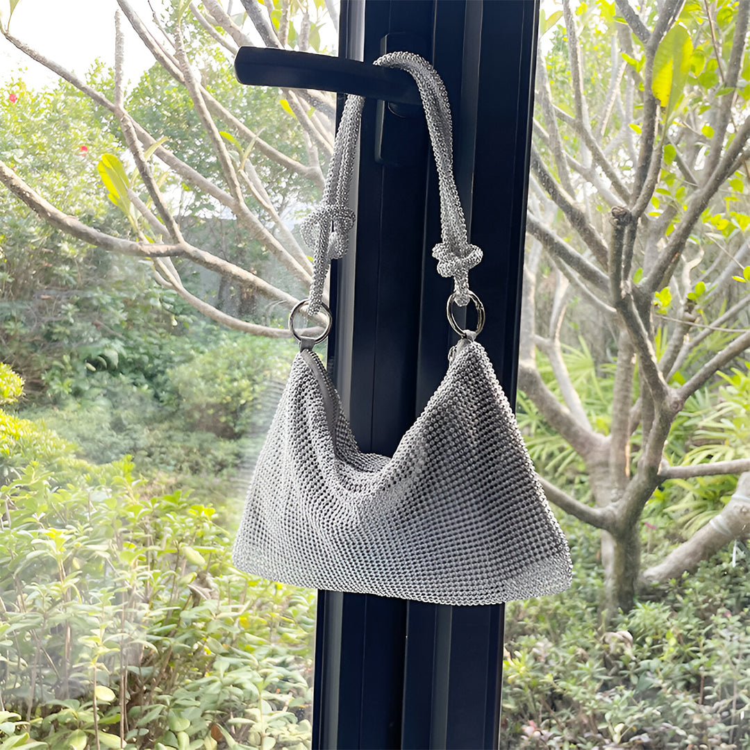 Silver Sparkle Shoulder Bag - FIORENE