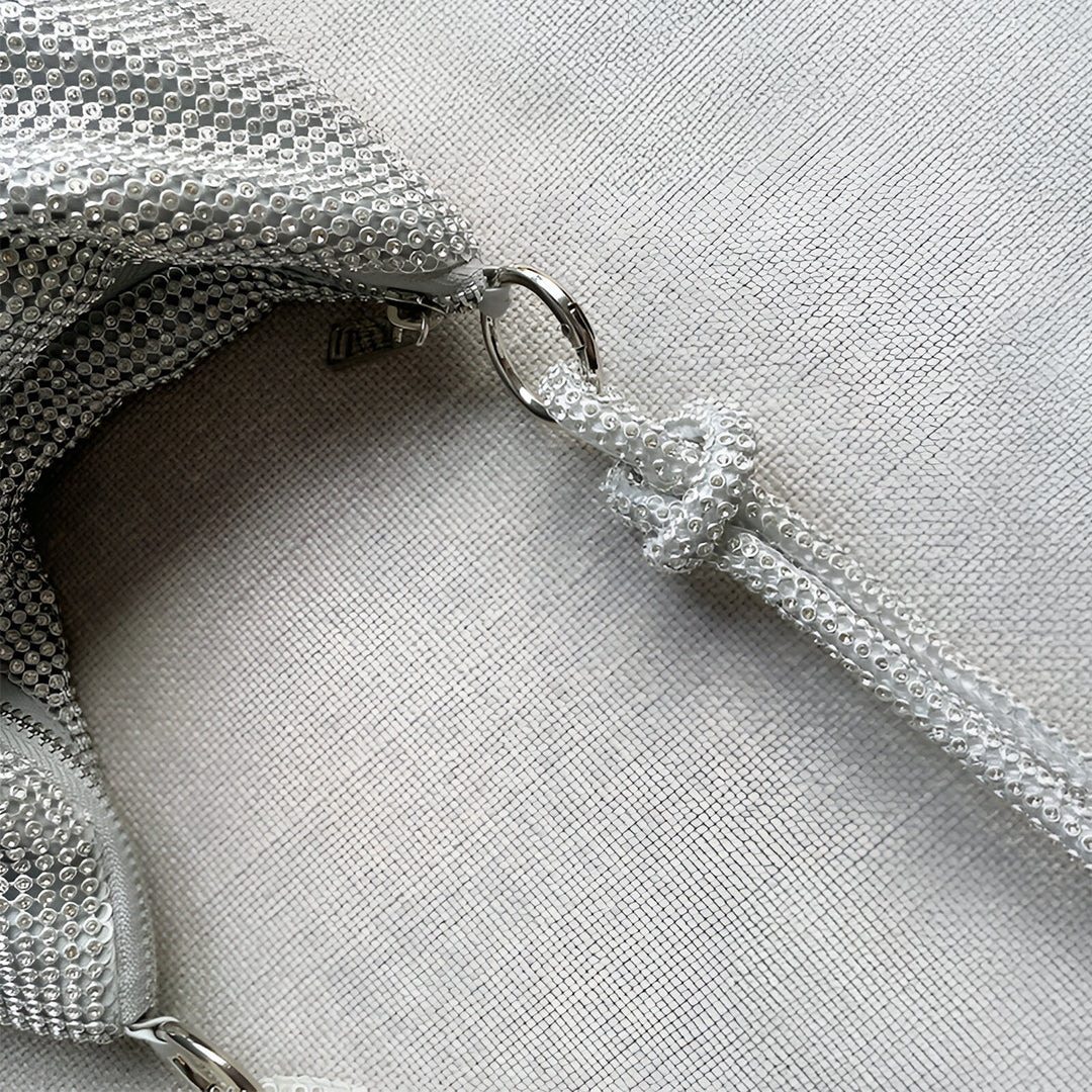 Silver Sparkle Shoulder Bag - FIORENE