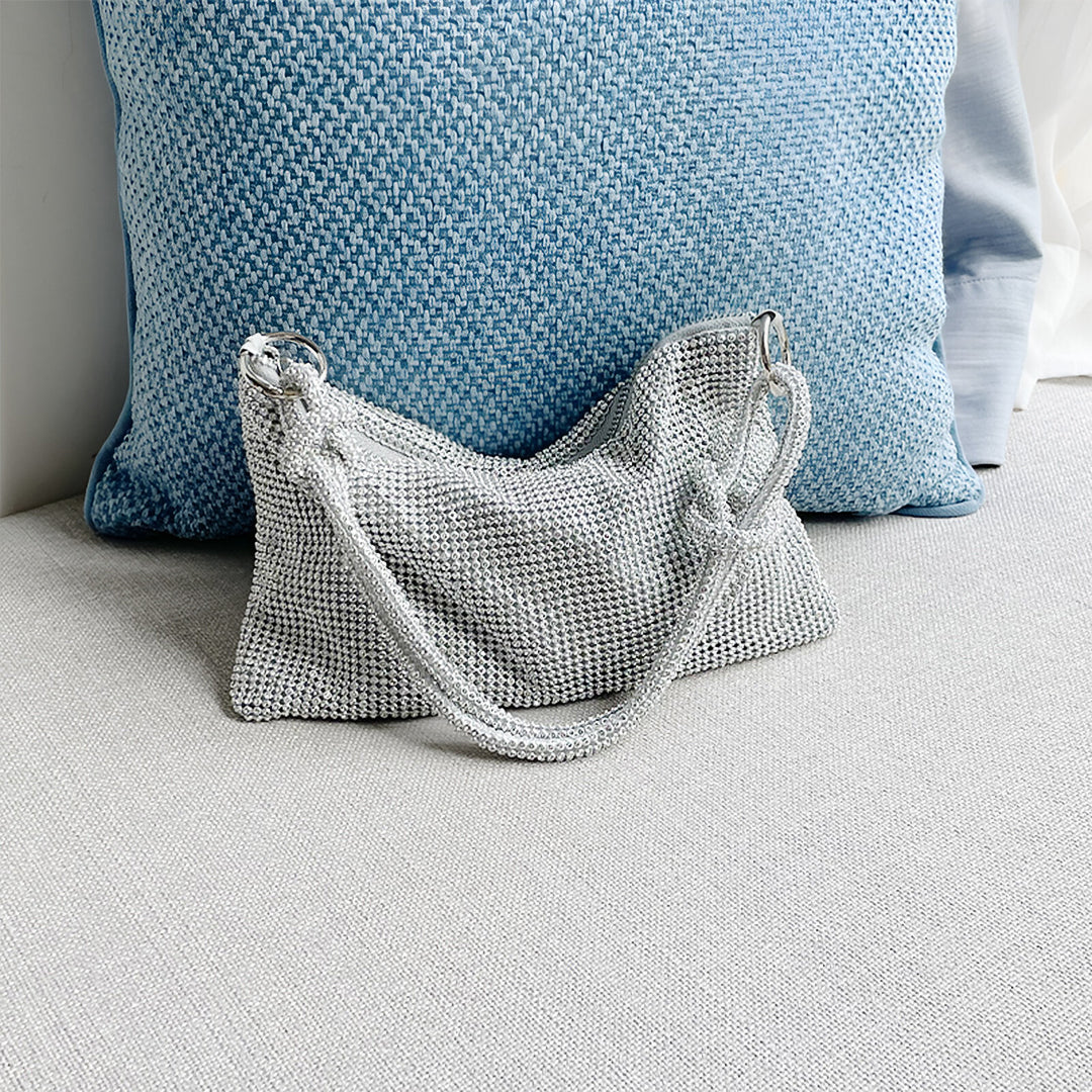 Silver Sparkle Shoulder Bag - FIORENE