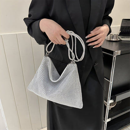 Silver Sparkle Shoulder Bag - FIORENE