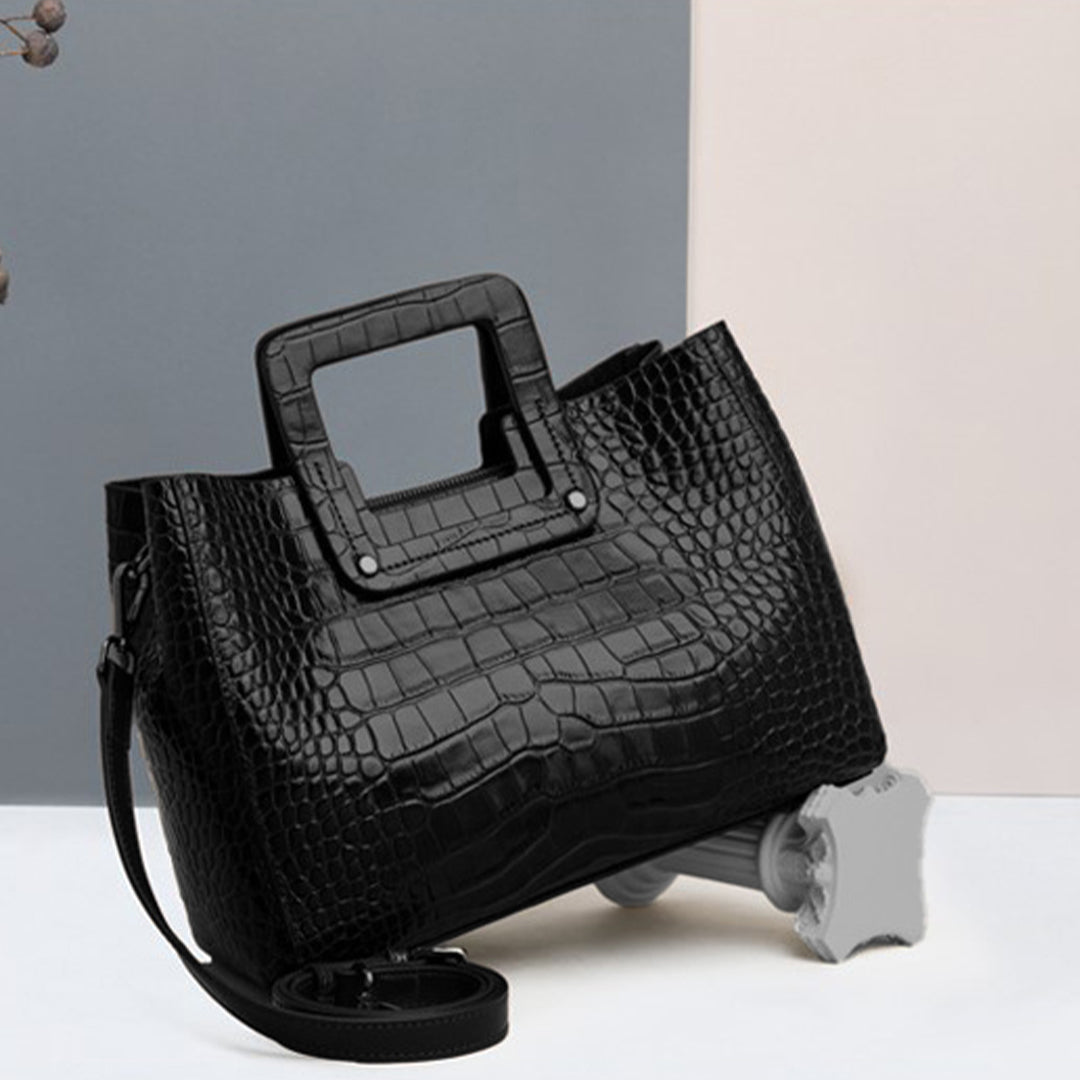 Crocodile Square Handle Tote Bag – FIORENE