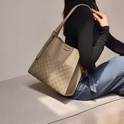Sandstone Check Tote Bag – FIORENE