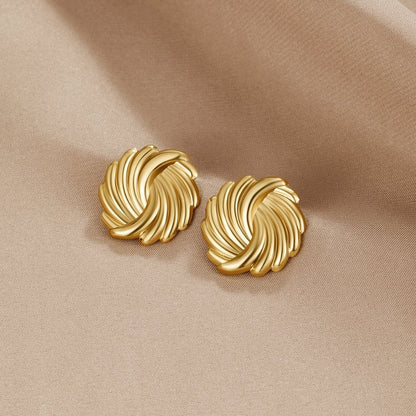 Golden Swirl Stud Earring – FIORENE