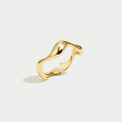 Minimalist Liquid Contour Ring – FIORENE