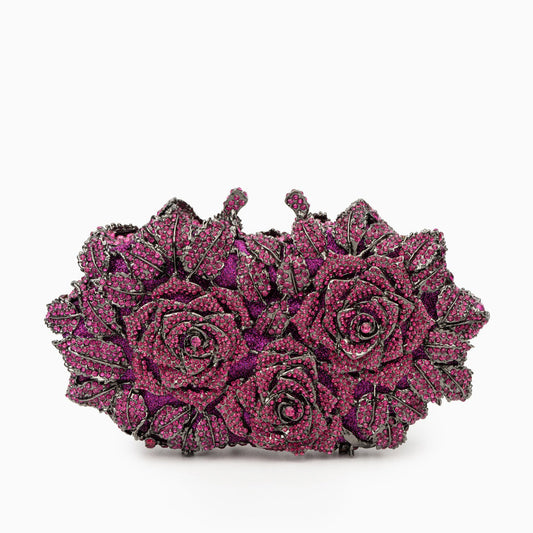 Fuchsia Rose Crystal Clutch – FIORENE