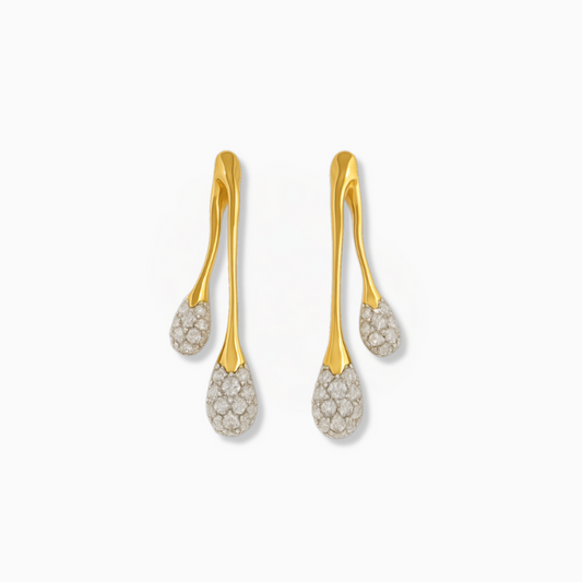 Golden Dewdrop Drop Earrings – FIORENE