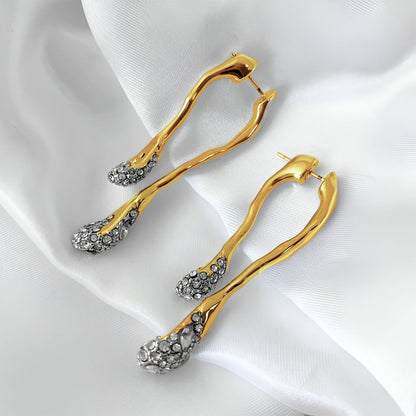 Golden Dewdrop Drop Earrings – FIORENE