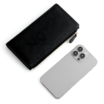 Black Pebble Slim Wallet – FIORENE