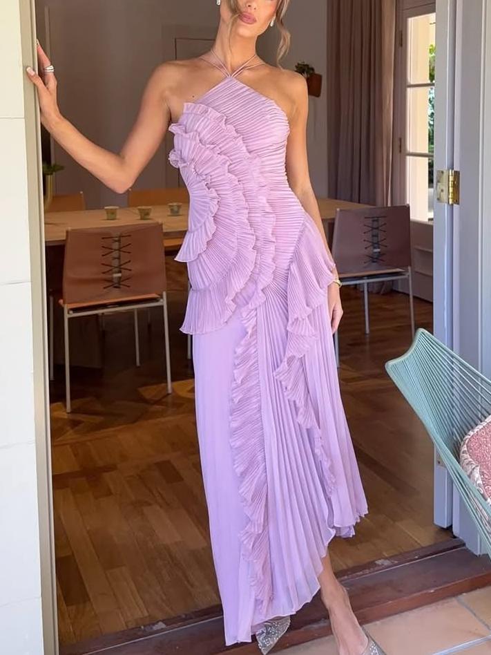 Mirelle Lilac Cascade Maxi Dress