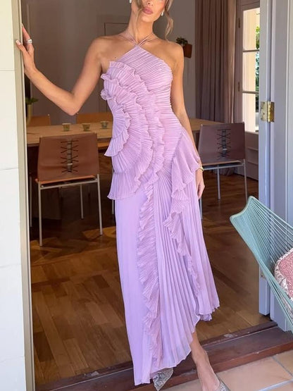 Mirelle Lilac Cascade Maxi Dress