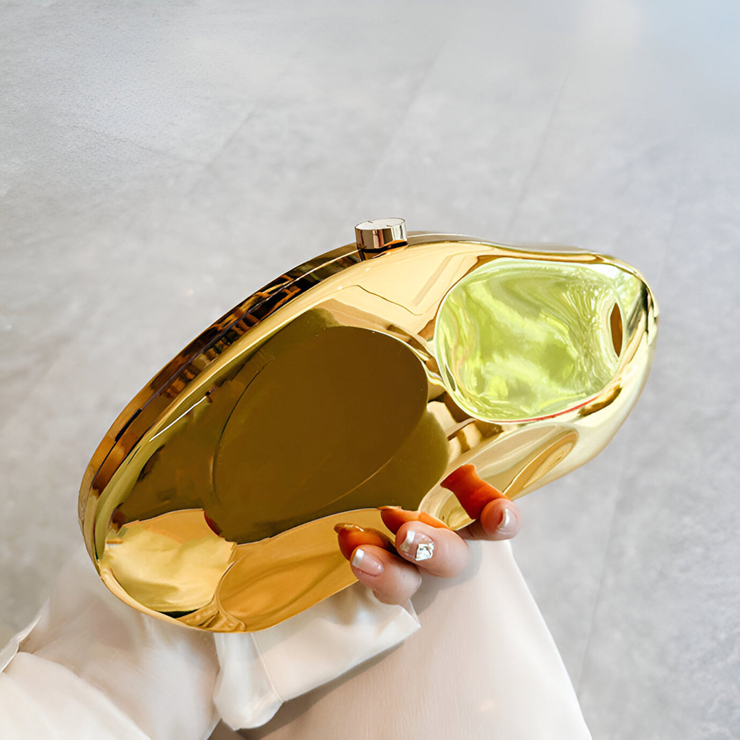 Golden Mirage Sculpted Crossbody Bag – FIORENE