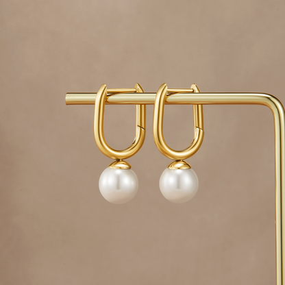 Pearl U-Hoop Earrings – FIORENE