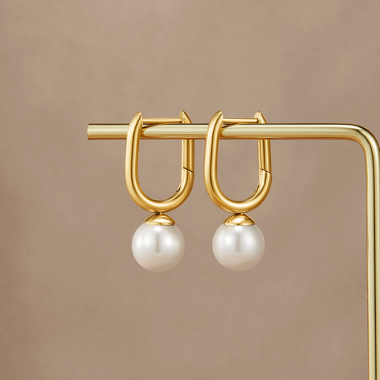 Pearl U-Hoop Earrings – FIORENE