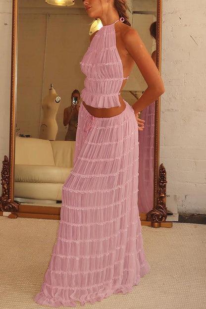 Isla Vintage Tiered Maxi Skirt Set