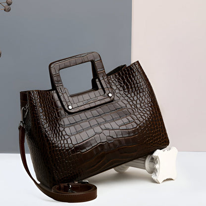 Crocodile Square Handle Tote Bag – FIORENE