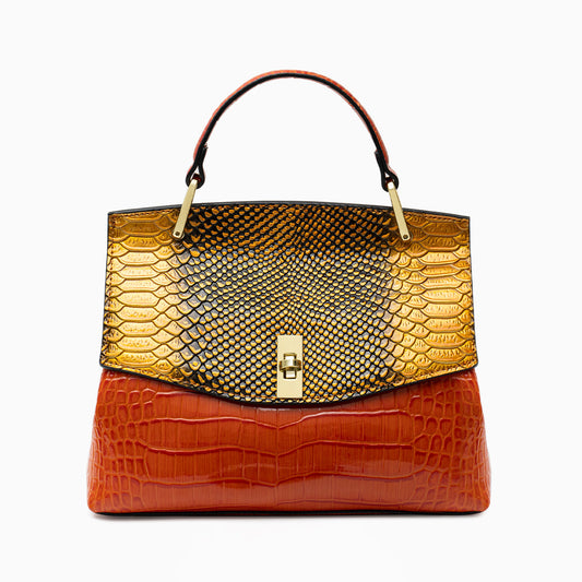 Amber Sunset Python Shoulder Bag – FIORENE