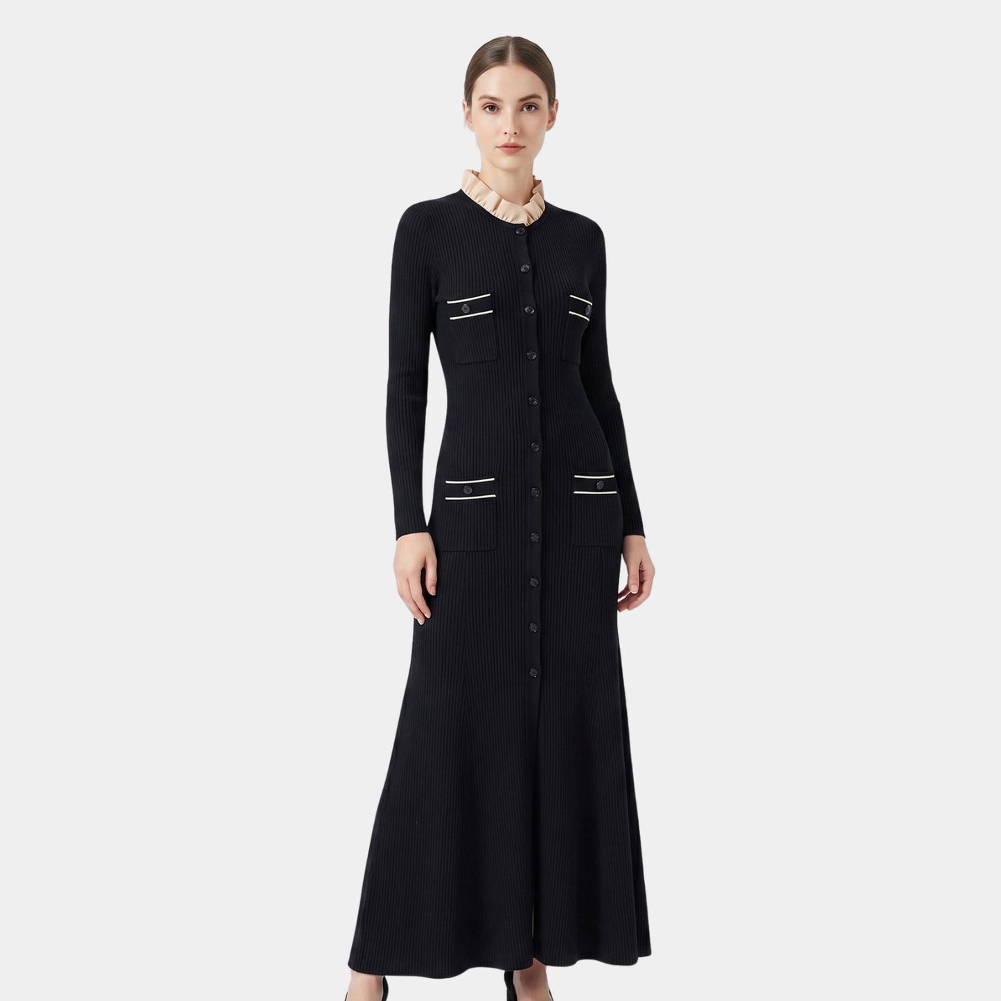 Ribbed Knit Maxi Dress – FIORENE