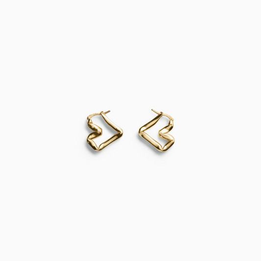 Golden Heartline Earrings – FIORENE